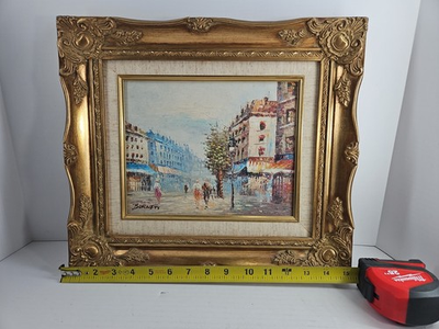 #ad 8x10 What Looks To Be Oil Paint On Fiberboard $40.00