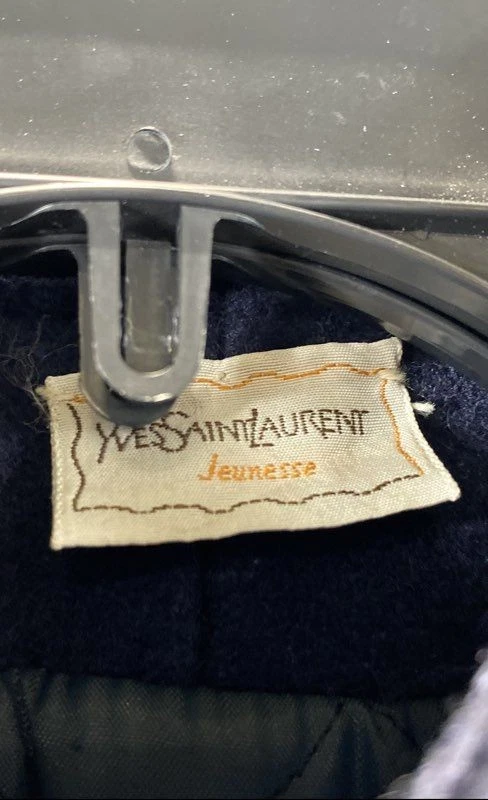 Abrigo de invierno de lana azul para mujer Yves Saint Laurent talla mediana Foto 3 de 4