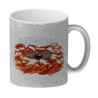 Igel Im Winterschlaf Glitzer-Kaffeebecher Mit Herbst Motiv