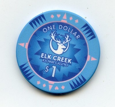 1.00 Chip from the Kiowa Elk Creek Casino Hobart Oklahoma Ceramic