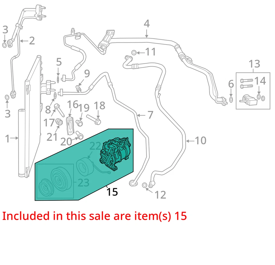 Ram 1500 2013-2013 aire acondicionado aire acondicionado compresor de aire acondicionado OEM X30C0 Foto 2 de 3