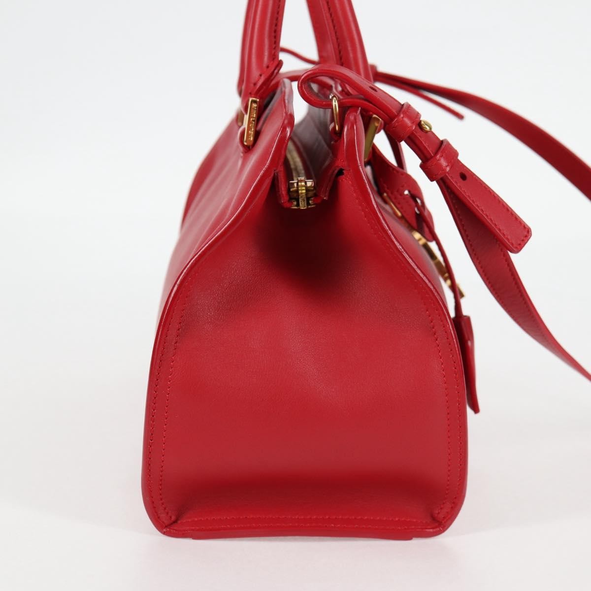 Borsa a mano Saint Laurent Chyc in pelle rossa autentica