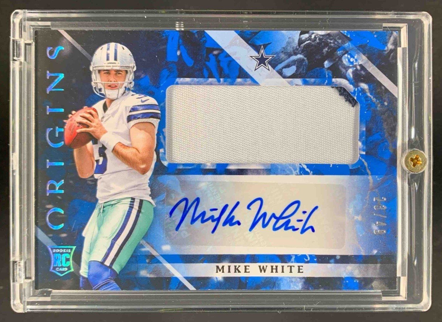 Mike White Panini Origins #139 Jumbo Patch Autograph-Blue