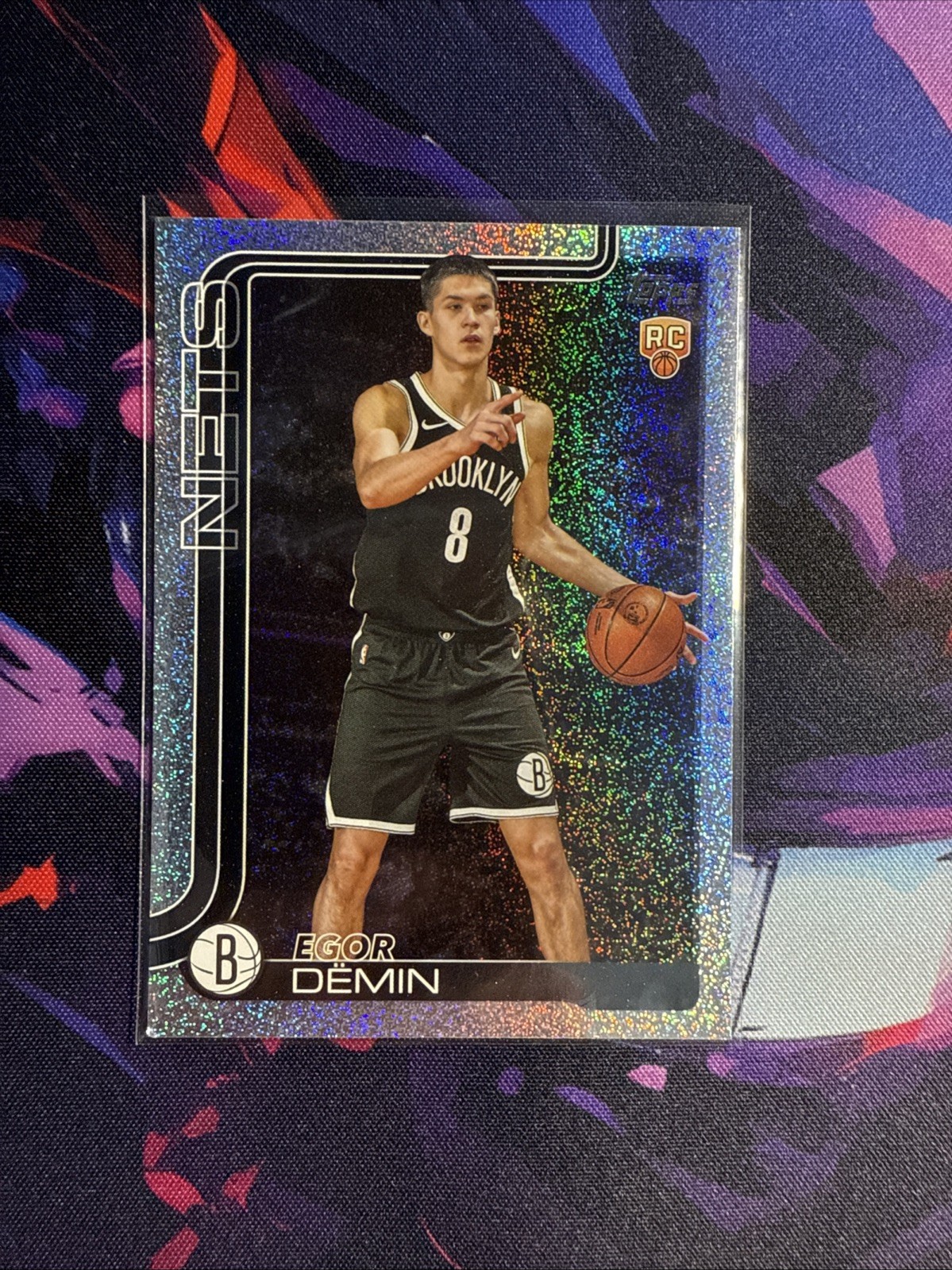 2025-26 Topps Egor Demin Sand Glitter Foil Brooklyn Nets Rookie RC #208