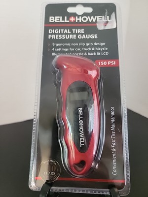 Bell Howell Digital Tire Pressure Gauge 4 Settings Lighted Nozzle Automobile NEW
