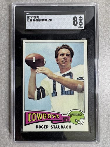 1975 Topps #145 Roger Staubach - Dallas Cowboys *** SGC 8 NM/MT ***
