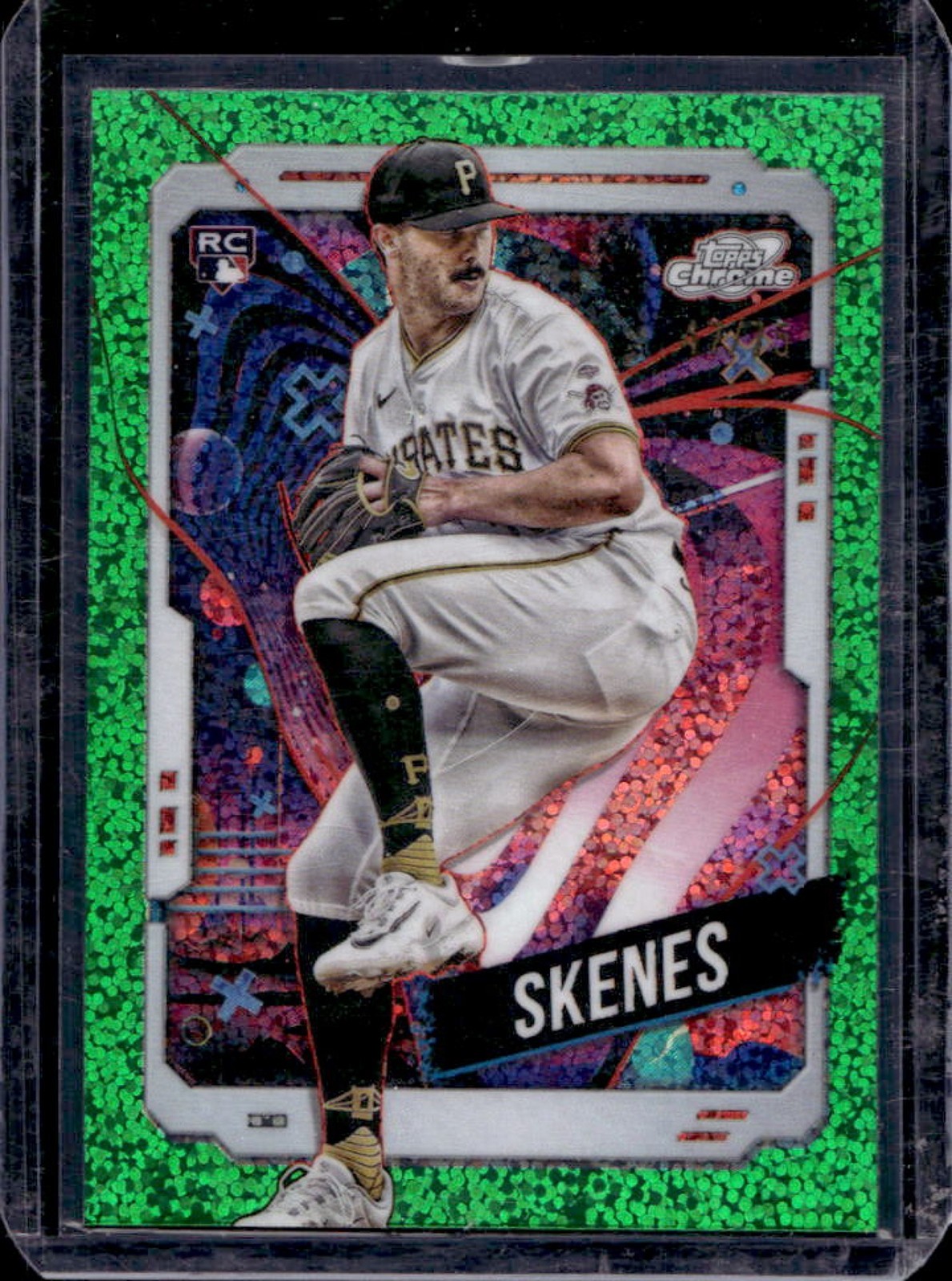 2024 Topps Cosmic Chrome Paul Skenes RC Green Space Dust Refractor #/75 Pirates
