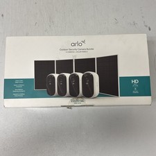 Arlo Essential 3rd Gen HD Outdoor Security Cameras,Solar Panels,4-pack Openbox