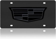 Cadillac 2014-current Compatible Blackout Logo Front Decorative License Plate Cadillac 2014-current Compatible Blackout Logo Front Decorative License Plate