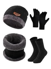 Winter Sets for Women Knit Beanie Hat Neck Warmer Scarf and Touch Screen