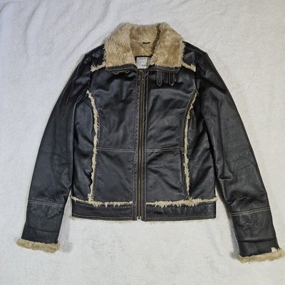 Wilson's Leather Maxima Women's  Fur Lined Black Jacket Sz M