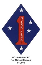 1st Marine Division, insignia decal/sticker, 4" (USMC Marines MarDiv)
