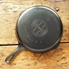 Vintage GRISWOLD Cast Iron SKILLET Frying Pan # 8 LARGE BLOCK LOGO - Ironspoon