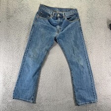 Vintage Levi's 517 Red Tab Jeans Mens 34x30 Blue Cotton Denim Bootcut Workwear