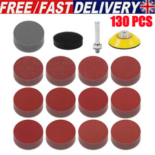UK Sanding Disc 50mm Hook and Loop Pads 2 inch Drill Sanding Attachment 130PCS