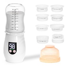 Portable Cordless Baby Bottle Warmer for Travel, Rechargeable with 8 Adapters 