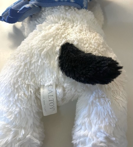 Vintage Caltoy Puppy Dog Plush Stuffed Anima White Black - Picture 9 of 9