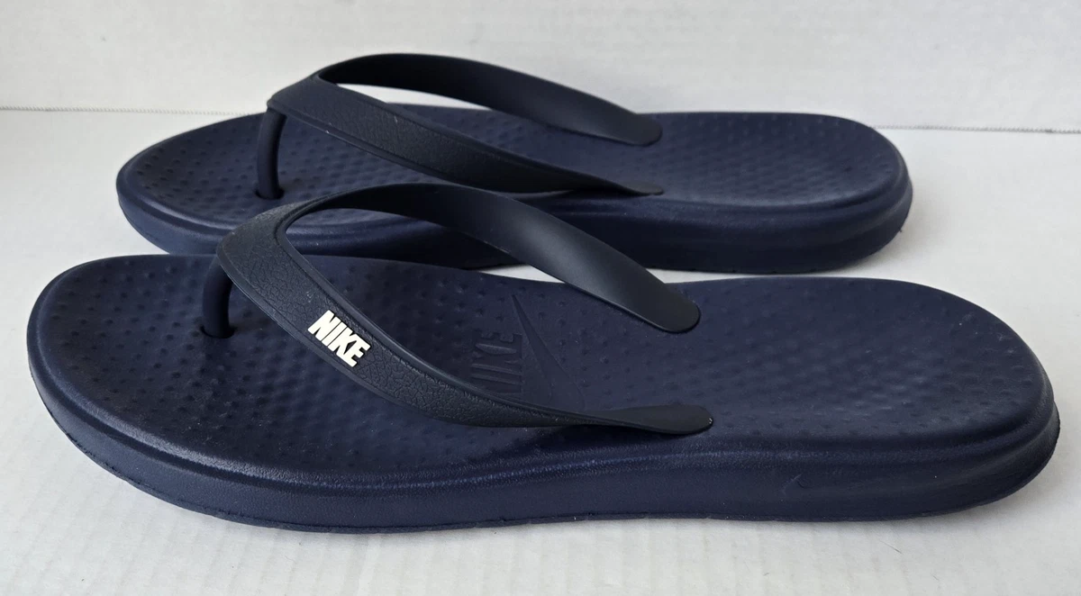 Vintage Nike COMFORT Slide 2 Thong Sandal Men\'s Size 14 Blue /Metallic Silver Nike Comfort Slide 2 Mens Active Slide Sandals White  main image 2