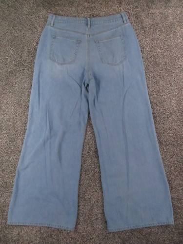 LOFT The Palazzo Jeans Womens 10 Blue Light Wash High Rise Wide Leg 31x30 - Picture 3 of 11