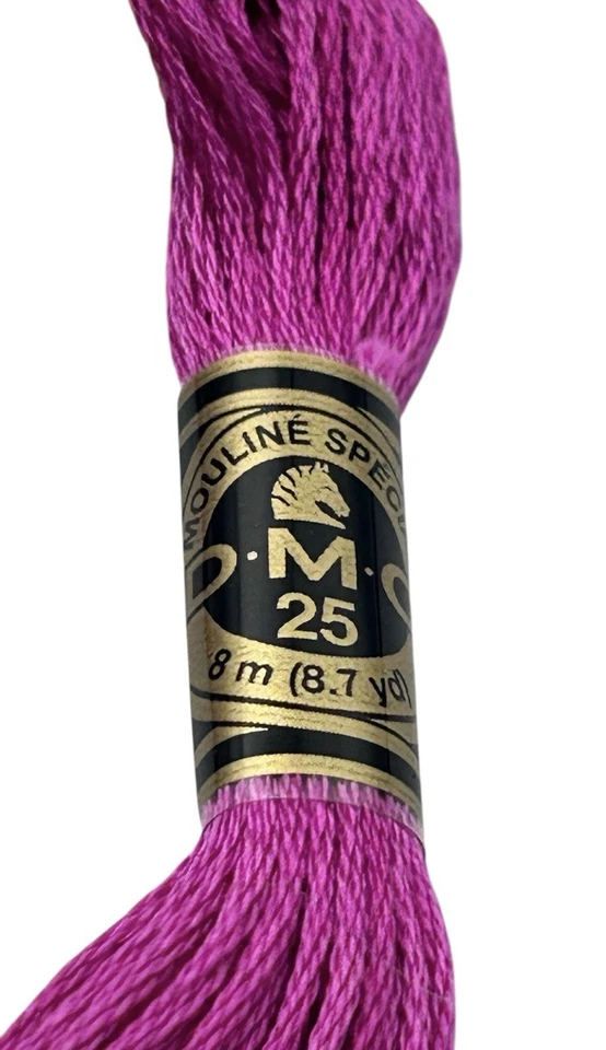 12 Skeins DMC Cotton Embroidery Floss Light Plum 3607 France 8.7y Each NEW - Image 3 of 4