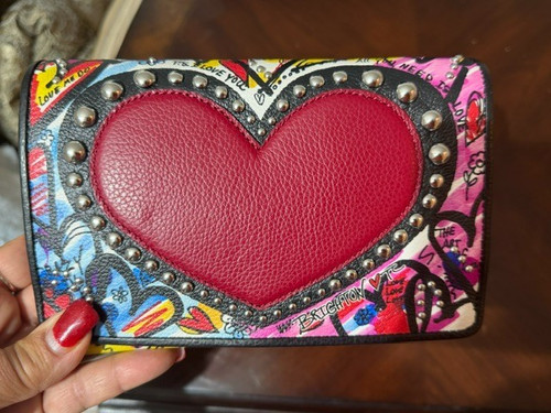 NWT Brighton Fashionista LOVE STORY Heart MultiColor Organizer Crossbody T4416M
