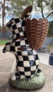 Mackenzie Childs Basket Easter Bunny with Pack