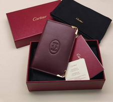 Cartier Must de Cartier Burgundy 4CC Card Holder Calfskin Leather Wallet NIB