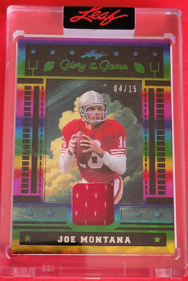 JOE MONTANA JERSEY CARD #4/15 2025 LEAF Glory OF THE Game SAN FRANCISCO 49ers