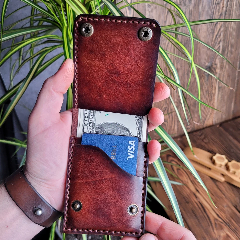 Минималистский кредитной карты держатель, бумажник мужчин, держатель карты, кожаный держатель карты - Изображение 3 из 4