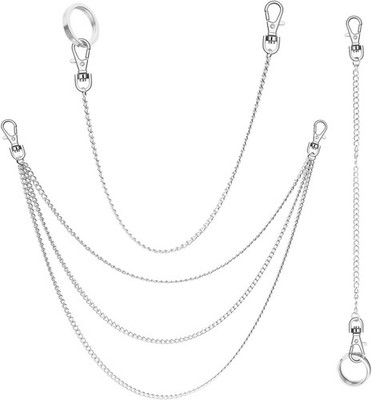 Gürtelkette Edelstahl 3er Set Silber Gothic Handy Geldbörse Hosen
