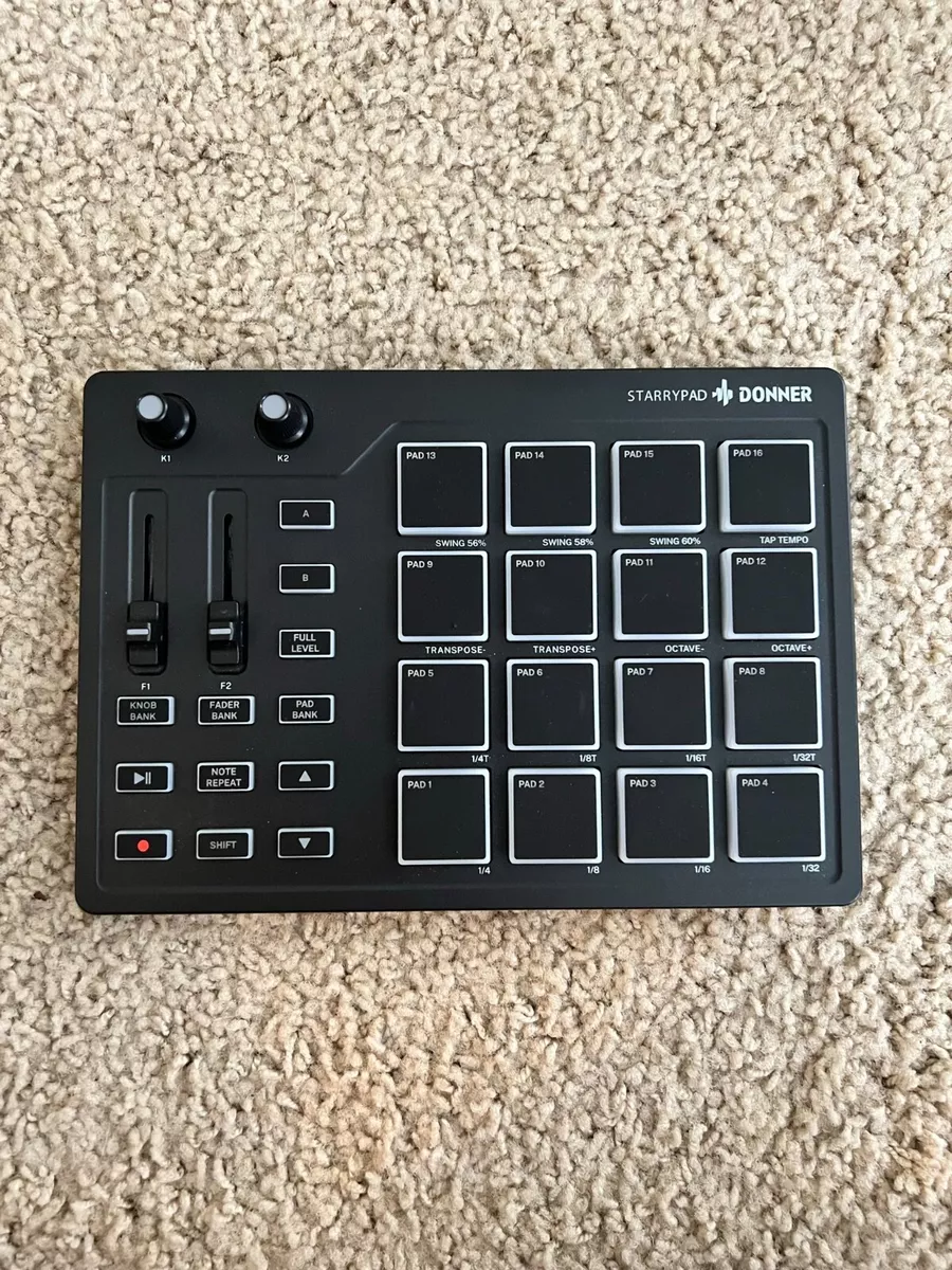 Donner STARRYPAD MIDI Drum Machine Beat Maker with 16 Pads eBay