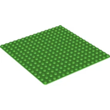 LEGO - Base Plate w/ Rounded Corners - 16 X 16 (5 inch) - Bright Green