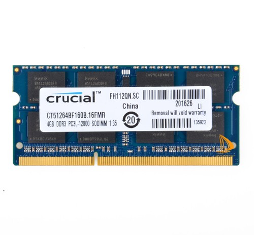 10X Laptop SODIMM RAM Crucial 4GB Memory 2RX8 PC3L-12800 DDR3 1600Mhz 1.35V CL11 - Picture 3 of 12