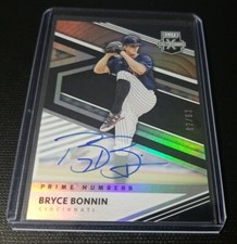 2020 Panini Elite Extra Edition BRYCE BONNIN Prime Number On-Card Auto #/62 Reds