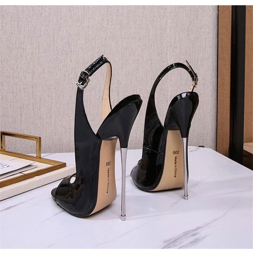 Women 16Cm Super High Heel Sexy Open Toe Stiletto Slingback Shoes Sandals Club - Picture 17 of 25