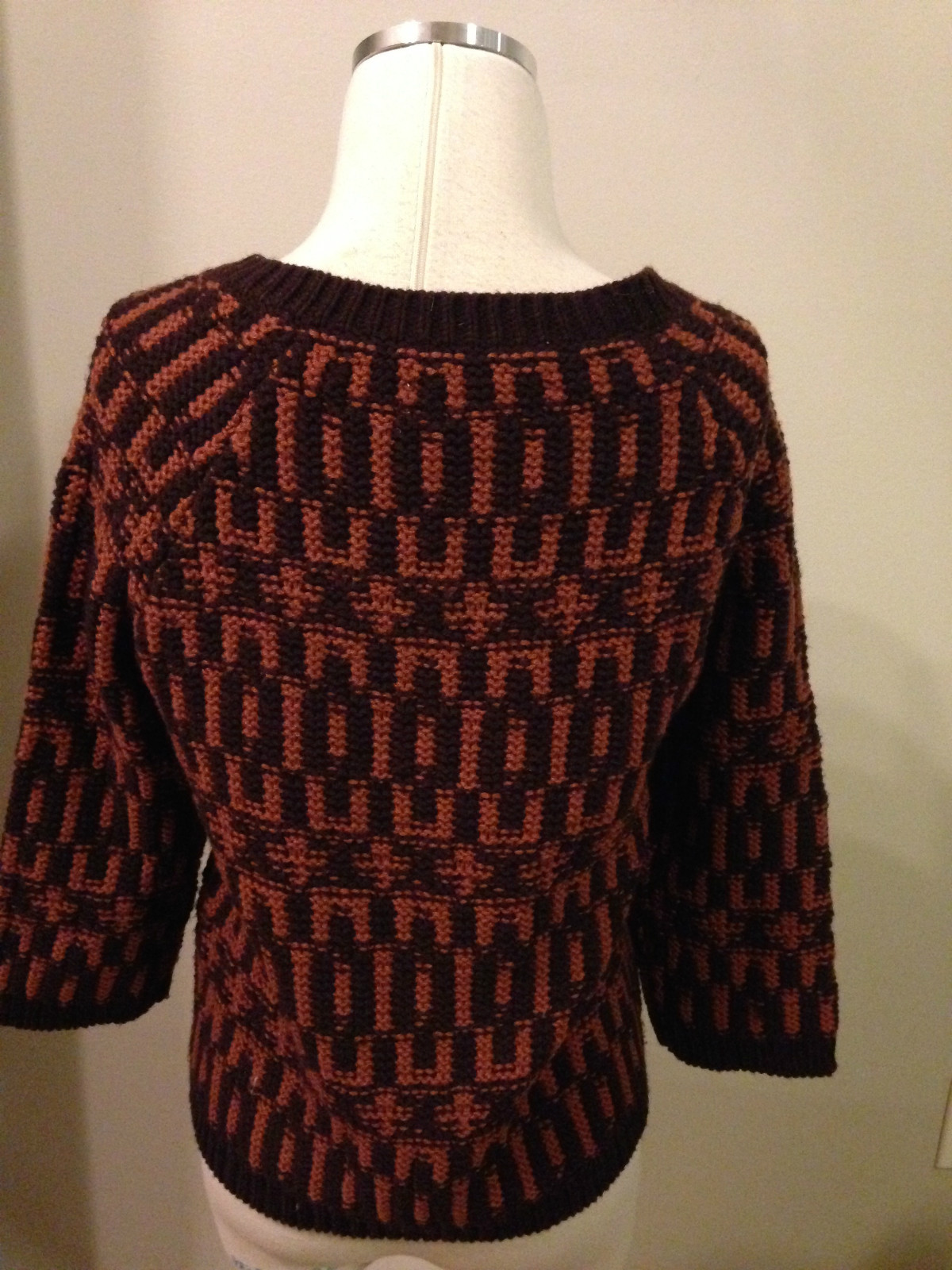 Ann Taylor Loft Mod Pattern Side Zip Sweater Copp… - image 3