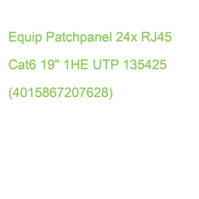 Equip Patchpanel 24x Cat6 19'' UTP 1HE Keystone Montage sw 135425 (4015867207628)