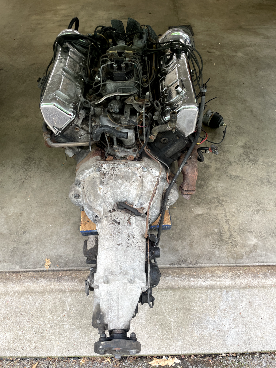 MERCEDES W116 450SEL 6.9 M100 MOTOR AND TRANSMISSION ASSEMBLY 