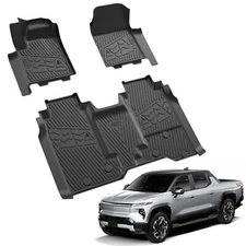 LASFIT Floor Liners for Chevy Silverado EV 2024 2025 2026 1st &2nd Row Floor Mat