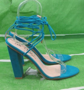 clear block heels size 11