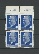 DDR ULBRICHT 937 b X y I OR3 OR-4er-BLOCK ** m2598