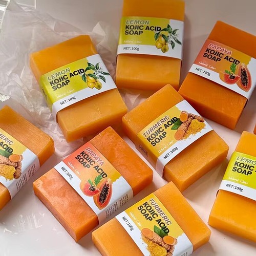 3-Pc Papaya Kojic Acid Skin Whitening Soap Oil Removing Soap Cleanser USA Stock - Picture 3 of 3