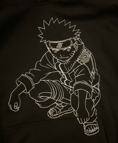 Naruto H&M Hoodie Sweatshirt UNISEX Size 16-18 BLACK - Picture 2 of 6