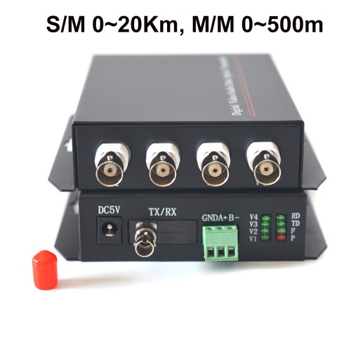 Multimode 1.5Km Video over ST Fiber optic Converter Extender Kit,Singlemode 20Km - Afbeelding 6 van 25