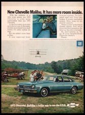 1973 Chevy Chevelle w/ airplanes-blue car ORIG. print ad-VTG Man Cave Garage