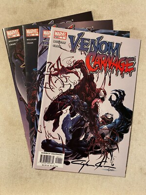 VENOM VS CARNAGE #1 2 3 4 1ST APPEARANCE OF TOXIN SIGNED BY