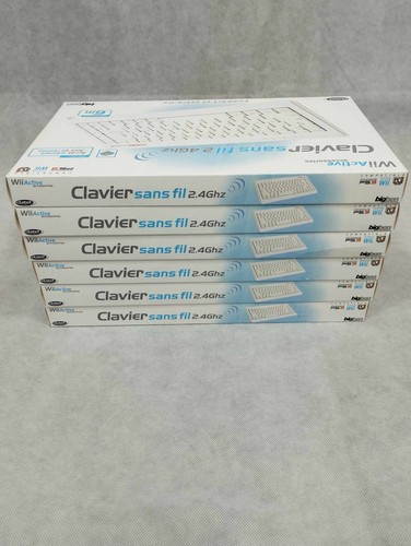 Lot revendeur shipping box X6 Clavier AZERTY blanc sans fil 6M extra fin Neuf - Photo 3/6