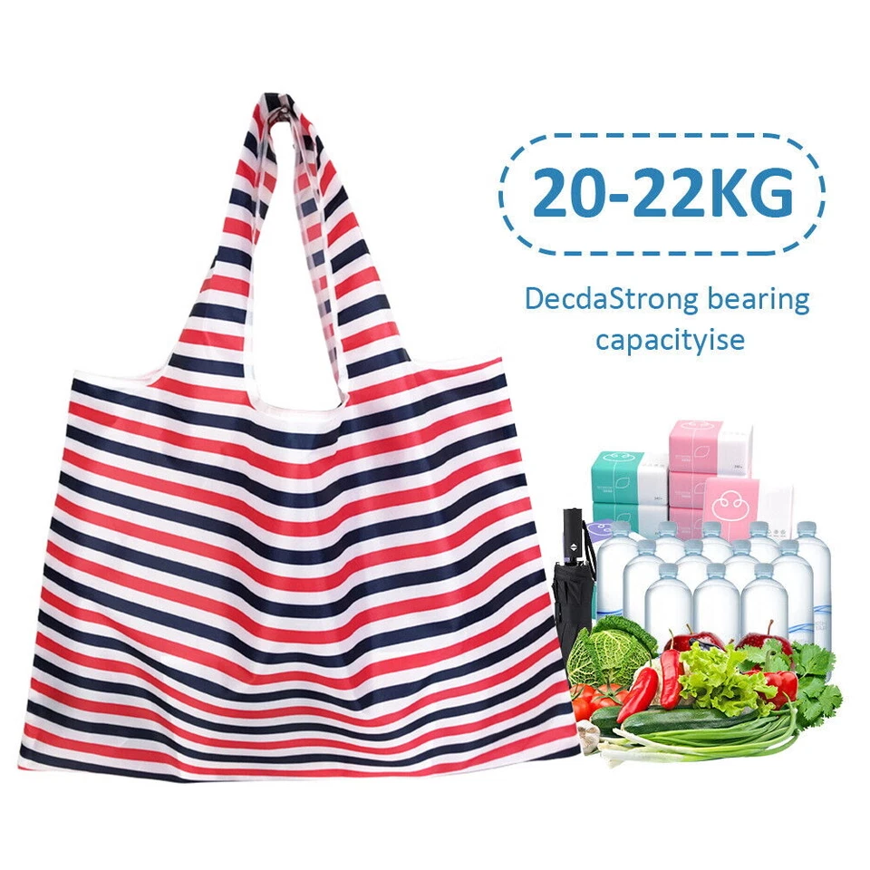 Large Foldable Reusable Ladies Shopping Bag Eco Tote Handbag Fold Away Bag UK - Image 4 of 4