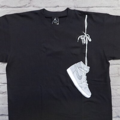 Vintage Y2K Nike Air Jordan 1 Shoulder Lace Shirt Size L Black