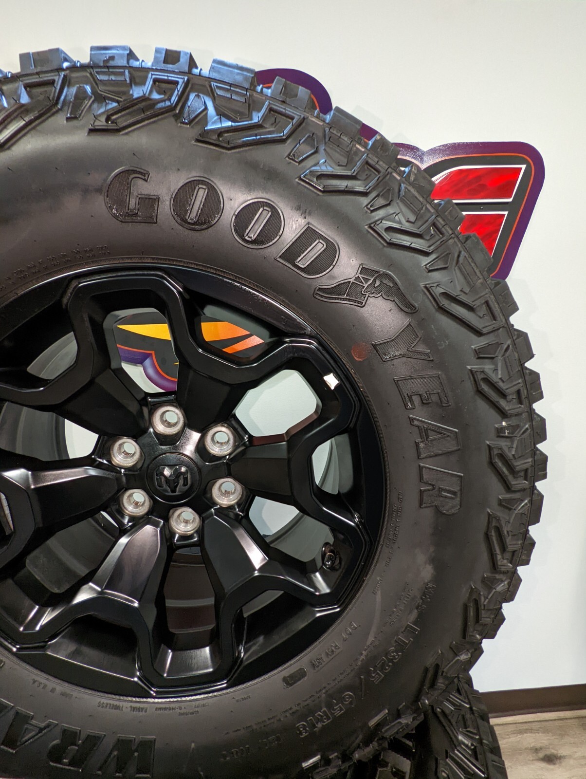 18” Dodge Ram 1500 TRX Black 6 lug rims A/T Goodyear LT325/65R18 | eBay